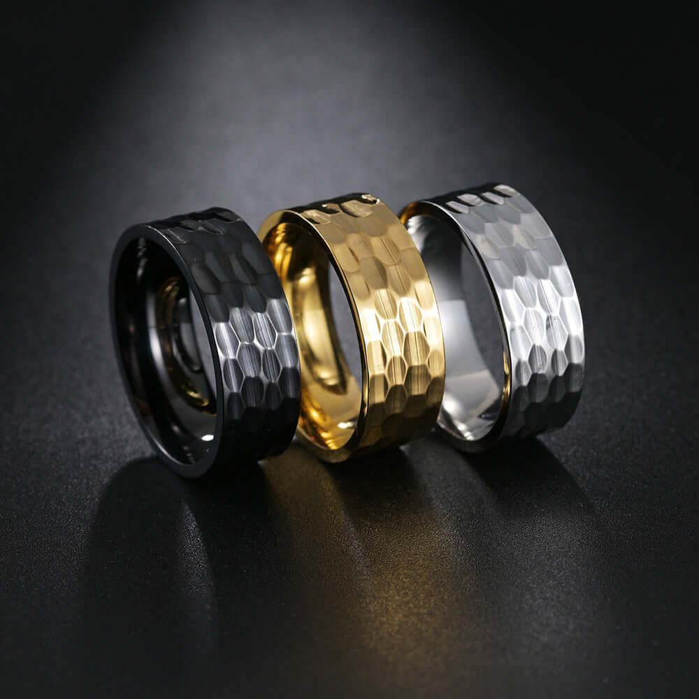 8MM Wide Vacuum Plated Titanium Steel Ring For Men - Netlo