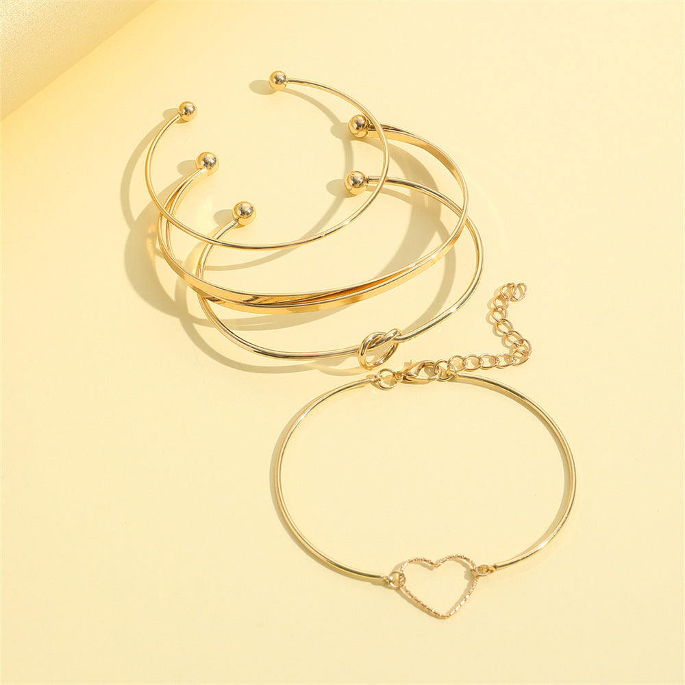 Vintage Heart Letter Love Bangle Bracelet - Netlo