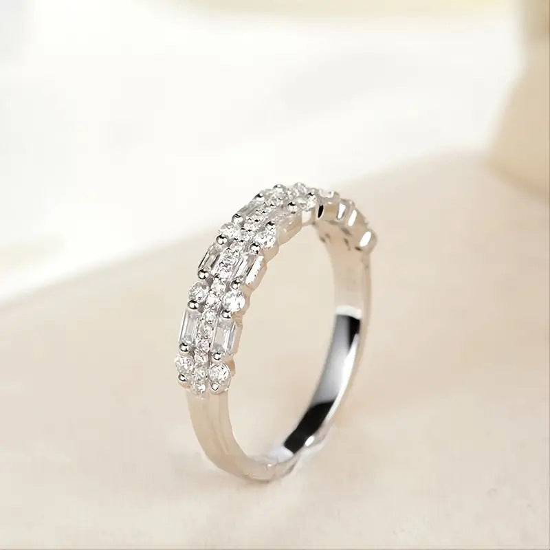 Three-layer Fine Circle Line Setting For Women Full Finger Rings - Netlo