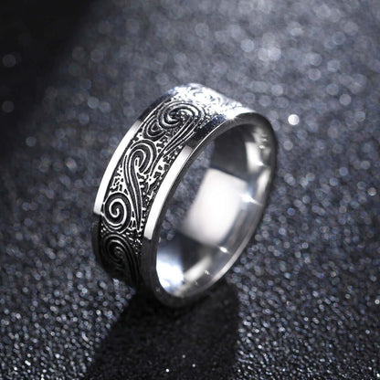 Titanium Steel Retro Men Ring - Netlo