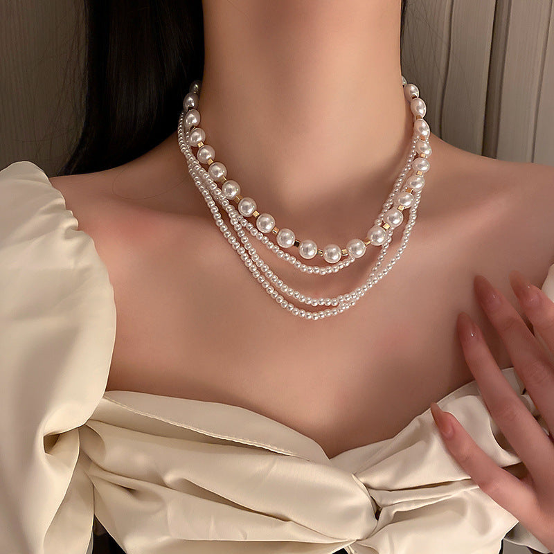 Fashion Design Multi-layer Pearl Necklace - Netlo