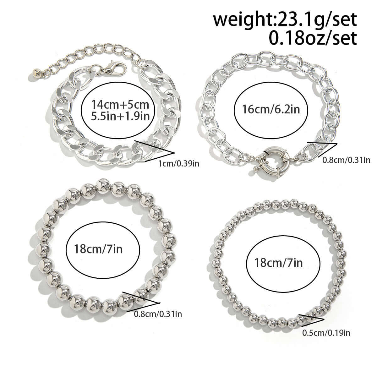 String Beads And Round Beads Chain Twin Bracelet Fashion - Netlo