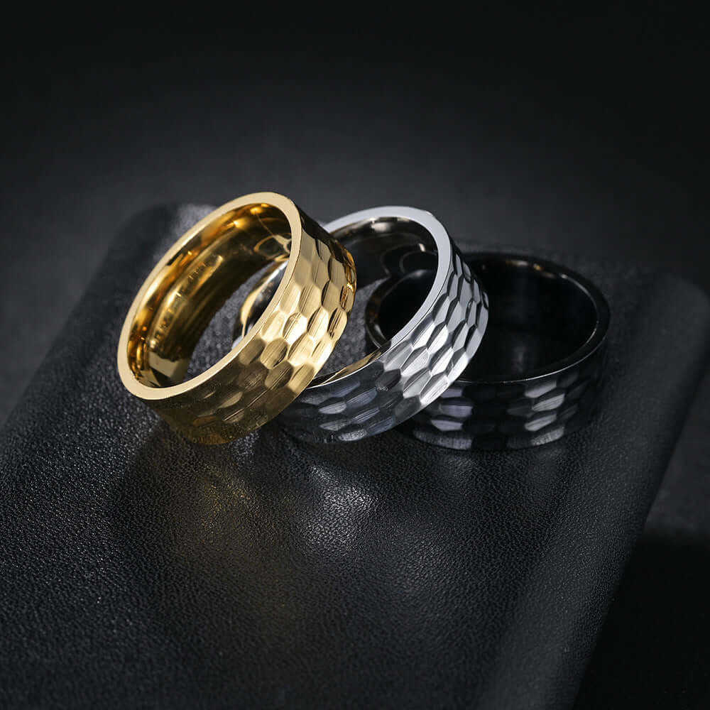 8MM Wide Vacuum Plated Titanium Steel Ring For Men - Netlo