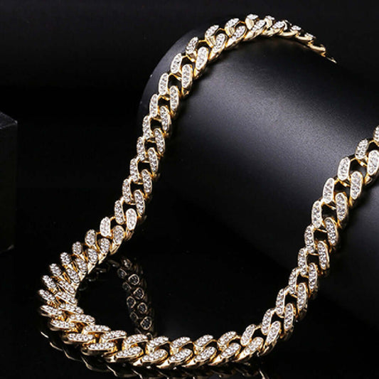 Cuban Chain 12mm Full Diamond Bracelet - Netlo