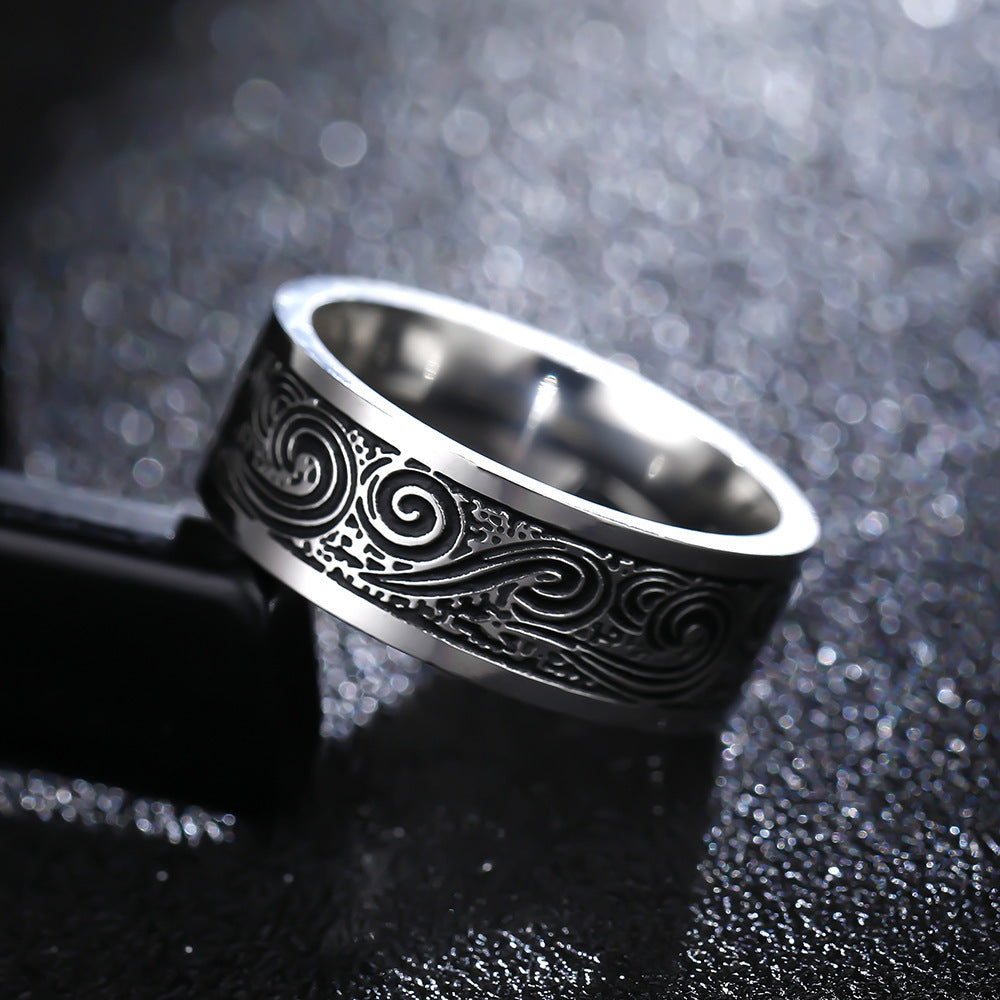 Titanium Steel Retro Men Ring - Netlo