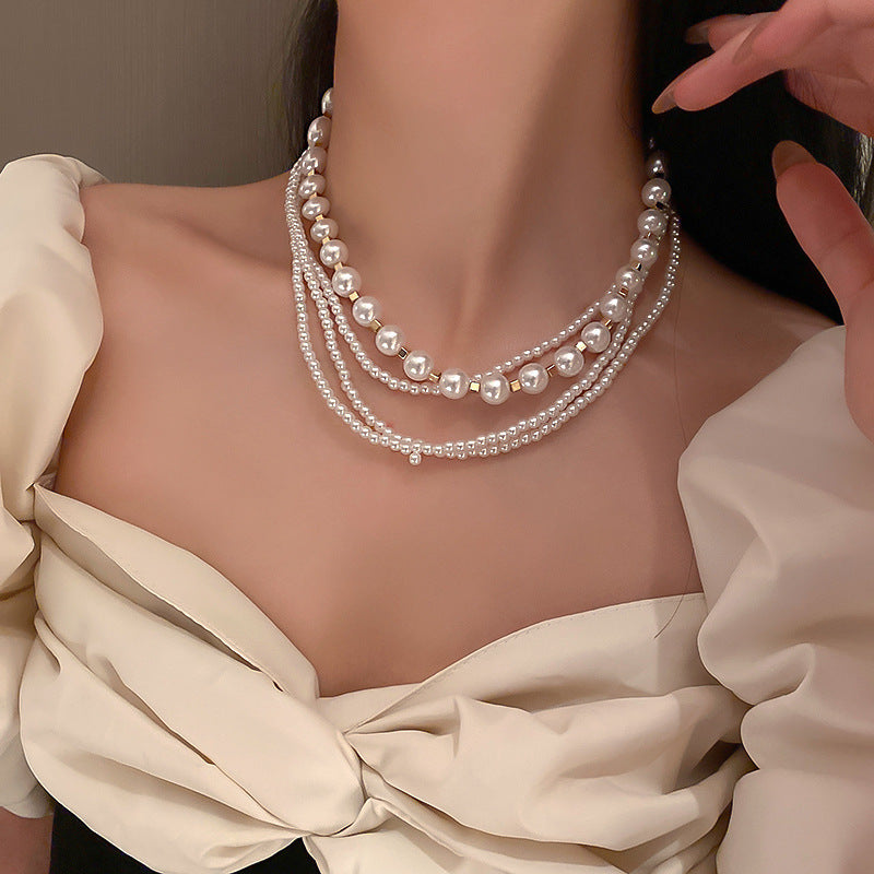 Fashion Design Multi-layer Pearl Necklace - Netlo