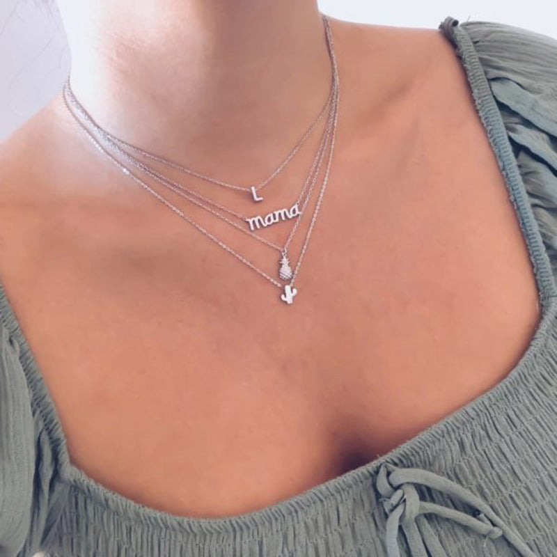 Fashion 26 Initial Letter Necklace Women's Clothing Pendant - Netlo