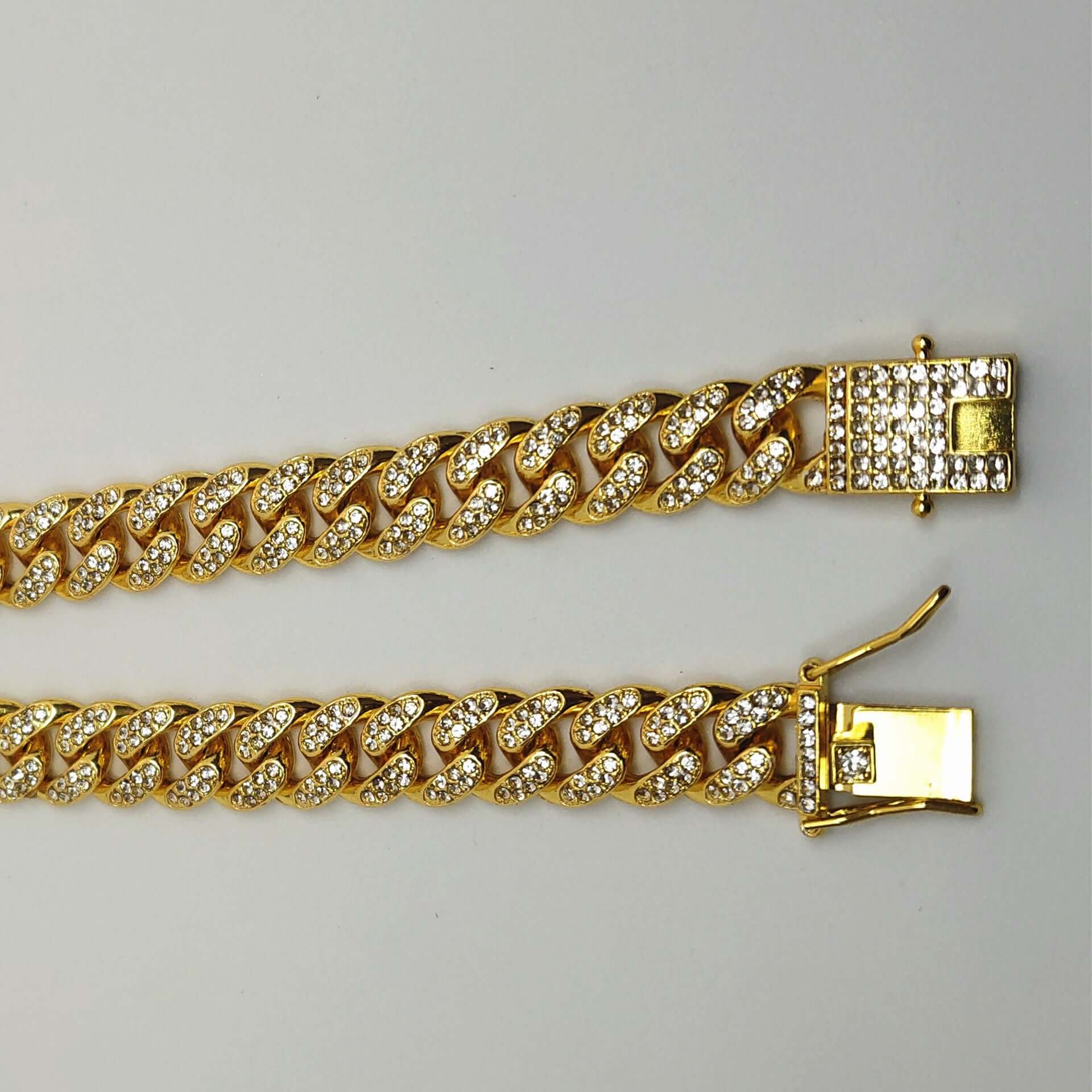 Cuban Chain 12mm Full Diamond Bracelet - Netlo