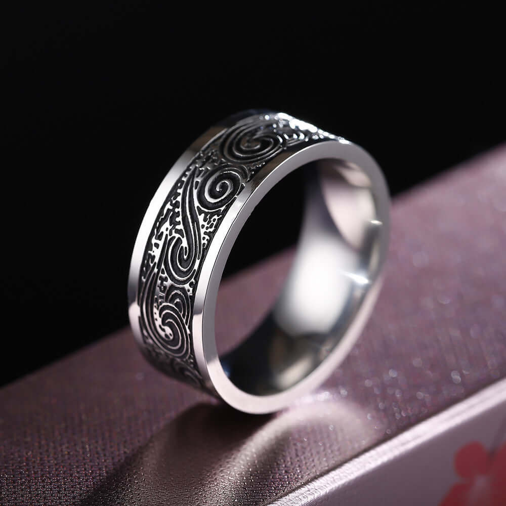 Titanium Steel Retro Men Ring - Netlo